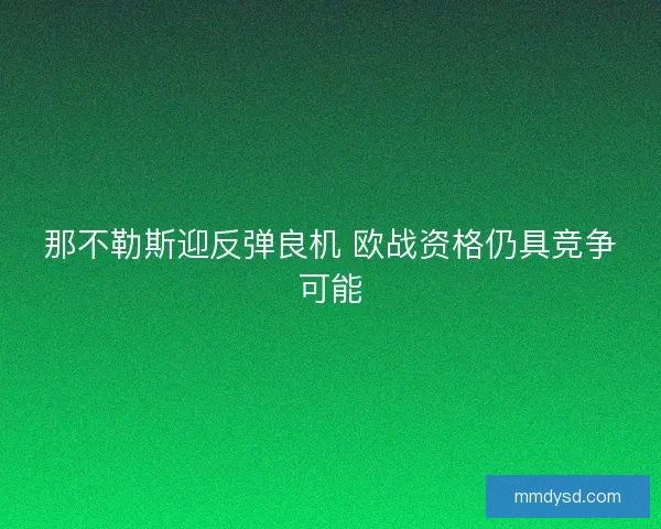那不勒斯迎反弹良机 欧战资格仍具竞争可能