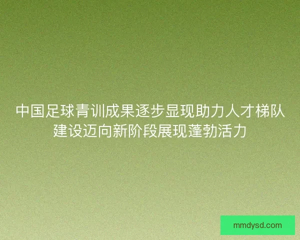 中国足球青训成果逐步显现助力人才梯队建设迈向新阶段展现蓬勃活力 中国足球青训成果逐步显现助力人才梯队建设迈向新阶段展现蓬勃活力